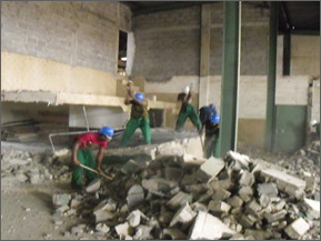 Démolitions atelier et intérieur magasin et stockage