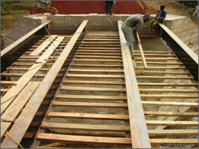 Vue d’une culée achevée